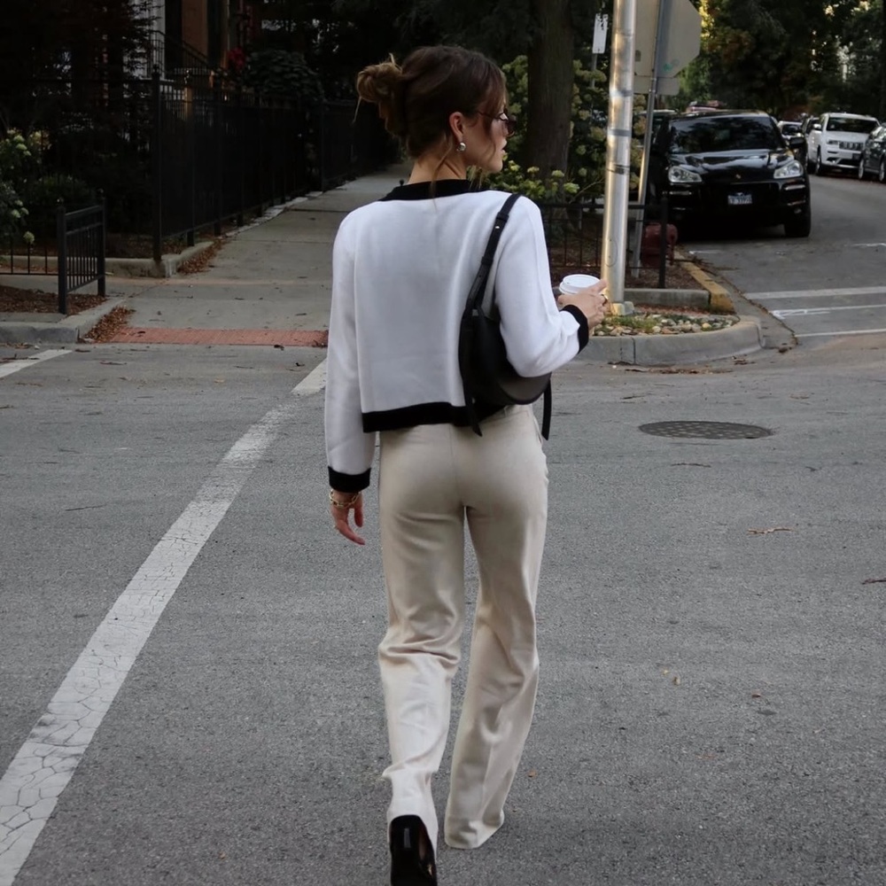 Sezane Black and White Buttoned Betty Cardigan size Small - Picture 4 of 9